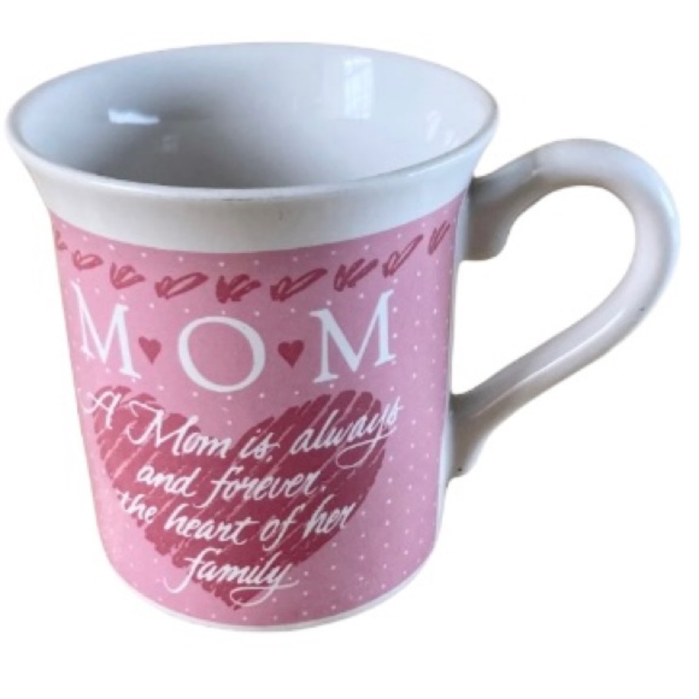 HALLMARK Mom Mug 80s Vintage Y2K White & Pink Heart Love 8 oz